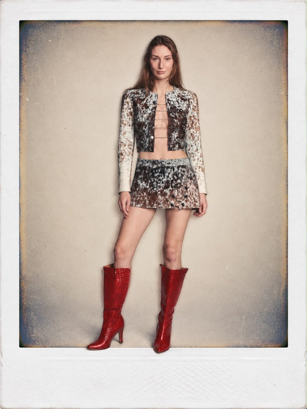 COWHIDE MINISKIRT