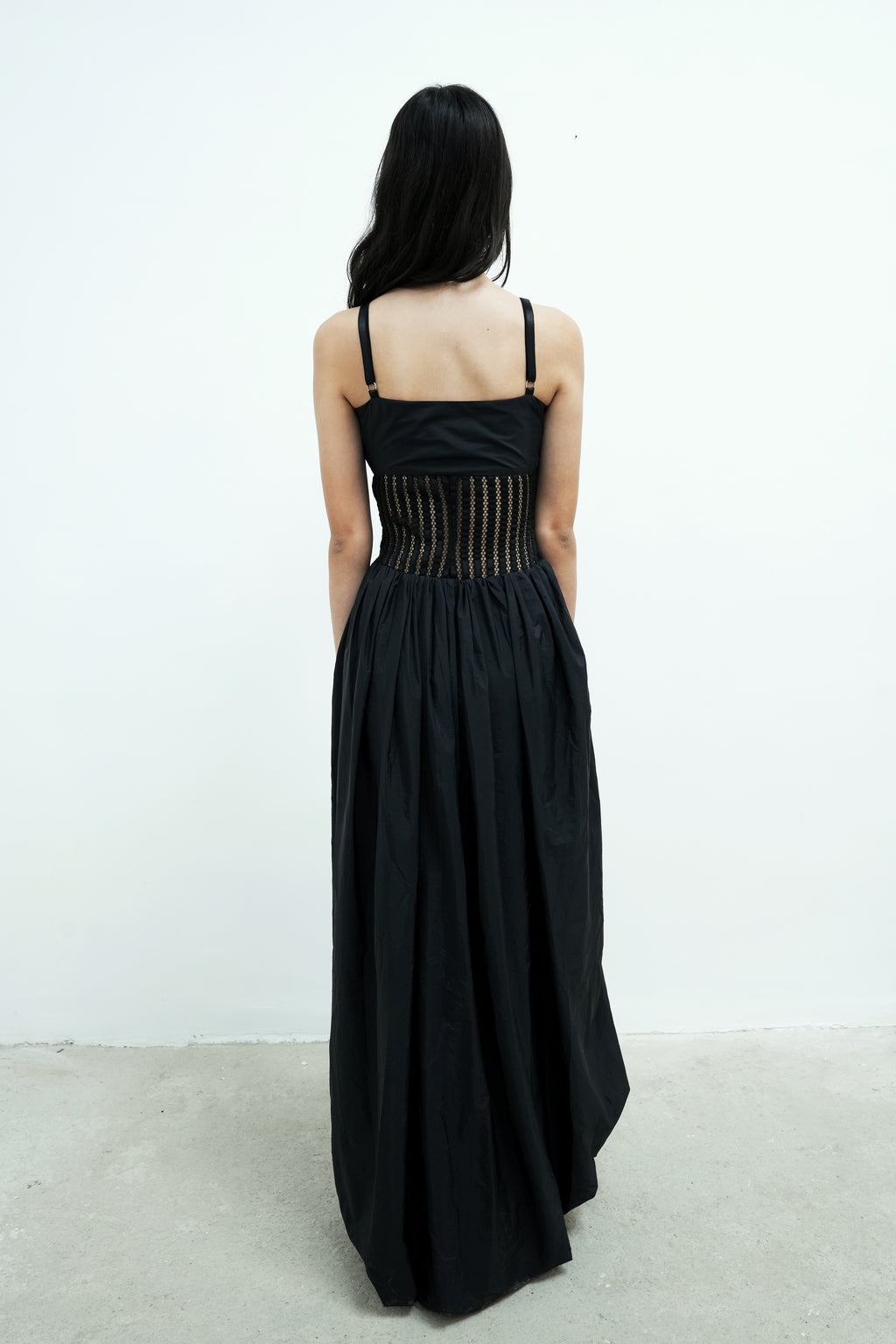 BALLOON MESH MAXI DRESS