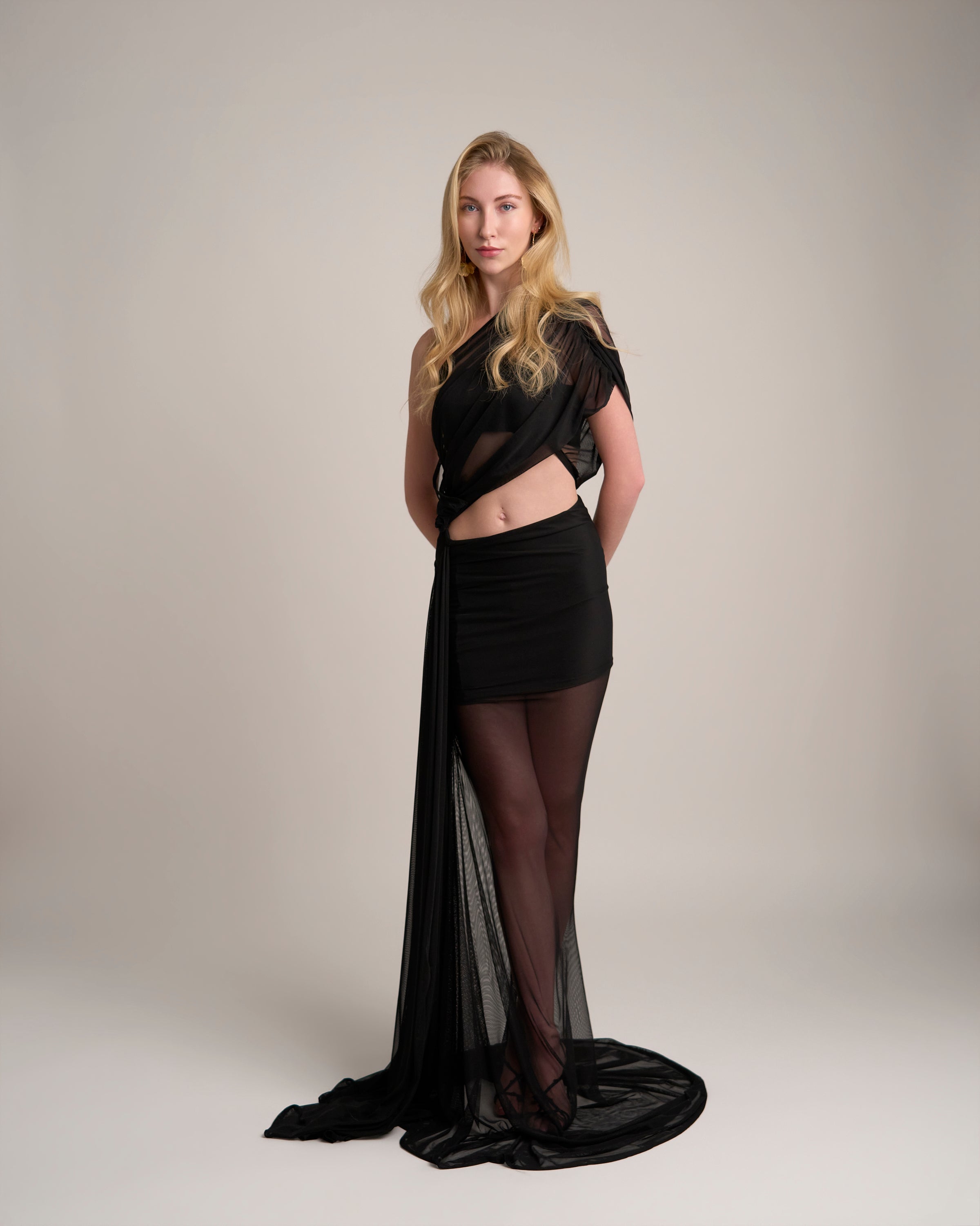 BLACK ONE MESH DRESS