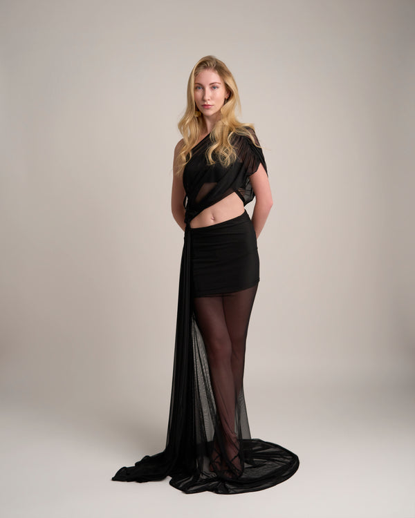 BLACK ONE MESH DRESS