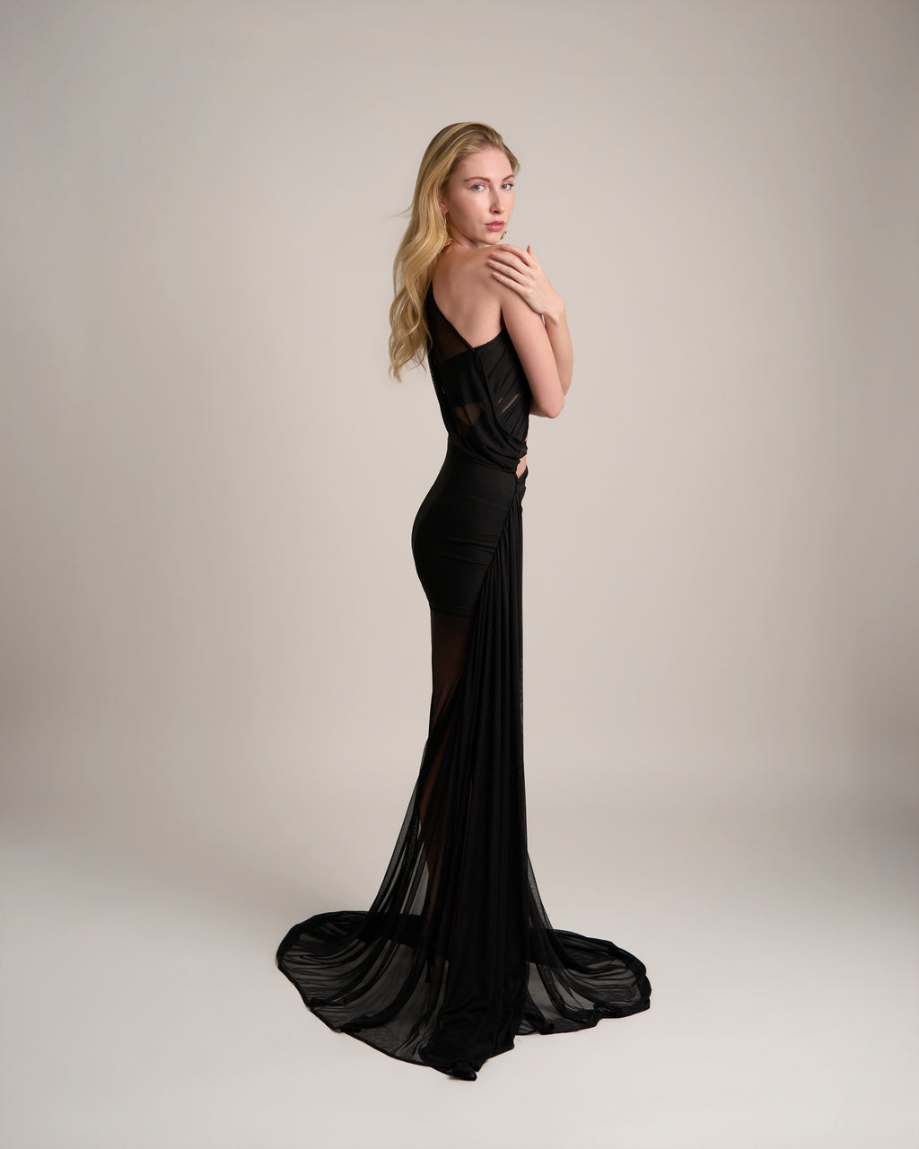 BLACK ONE MESH DRESS