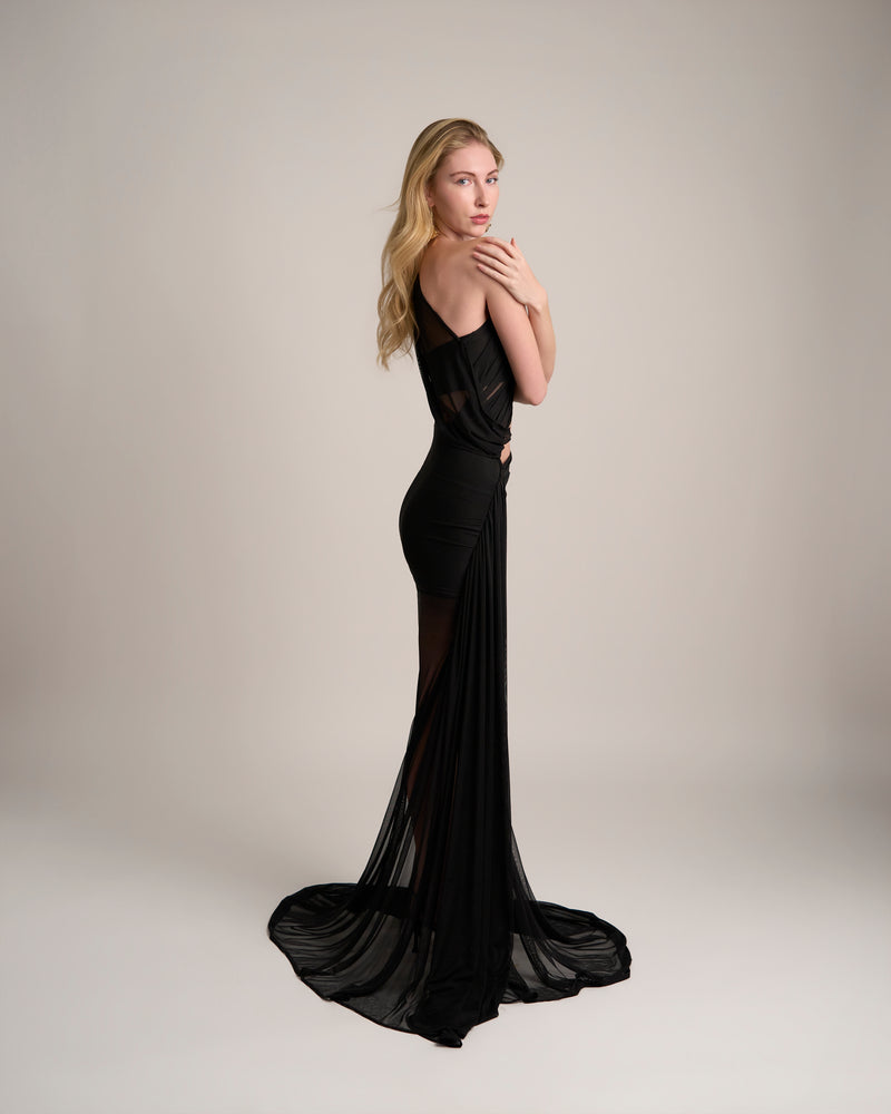 BLACK ONE MESH DRESS
