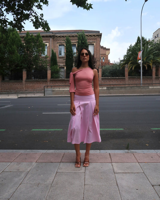 PINK MIDI SKIRT