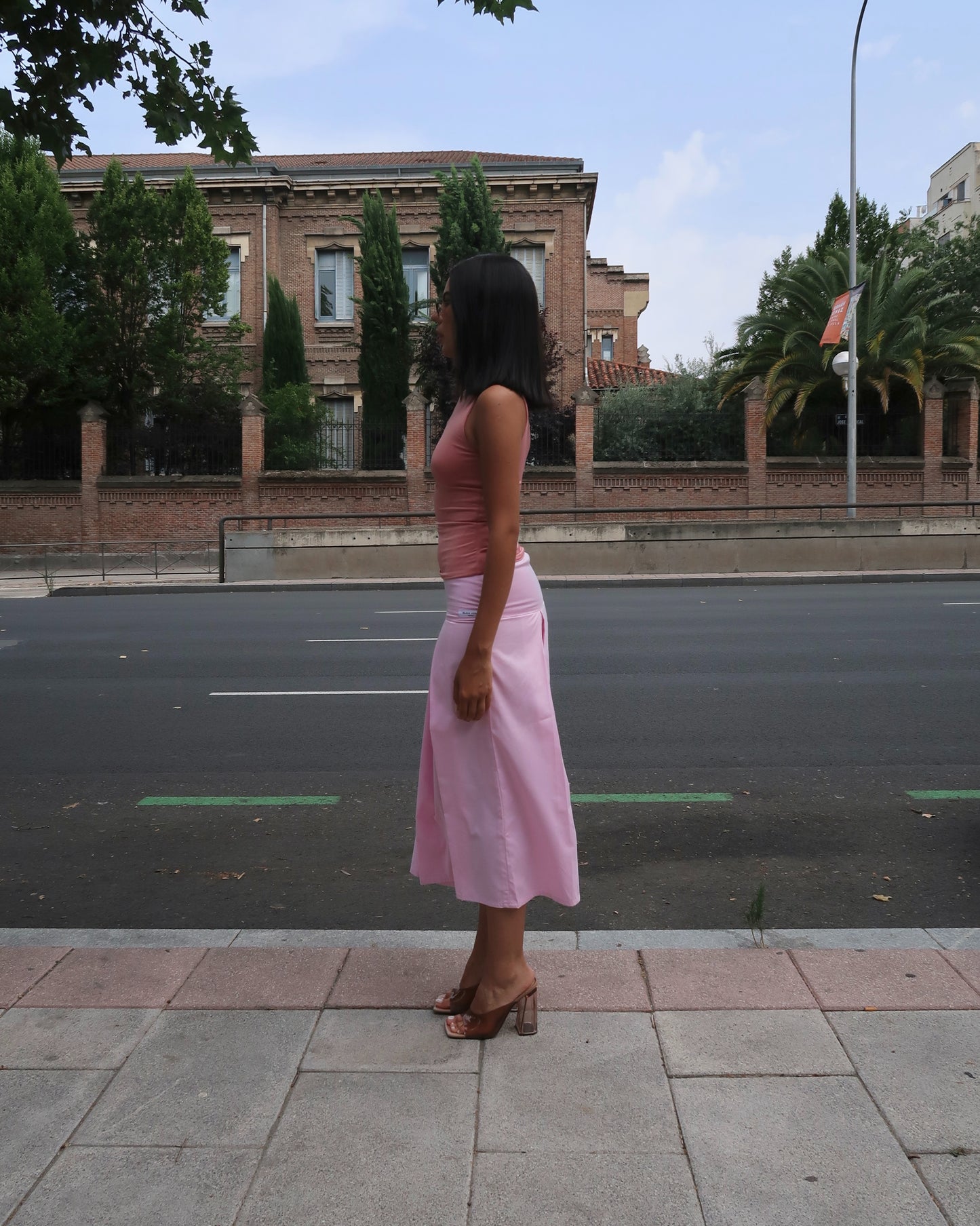 PINK MIDI SKIRT