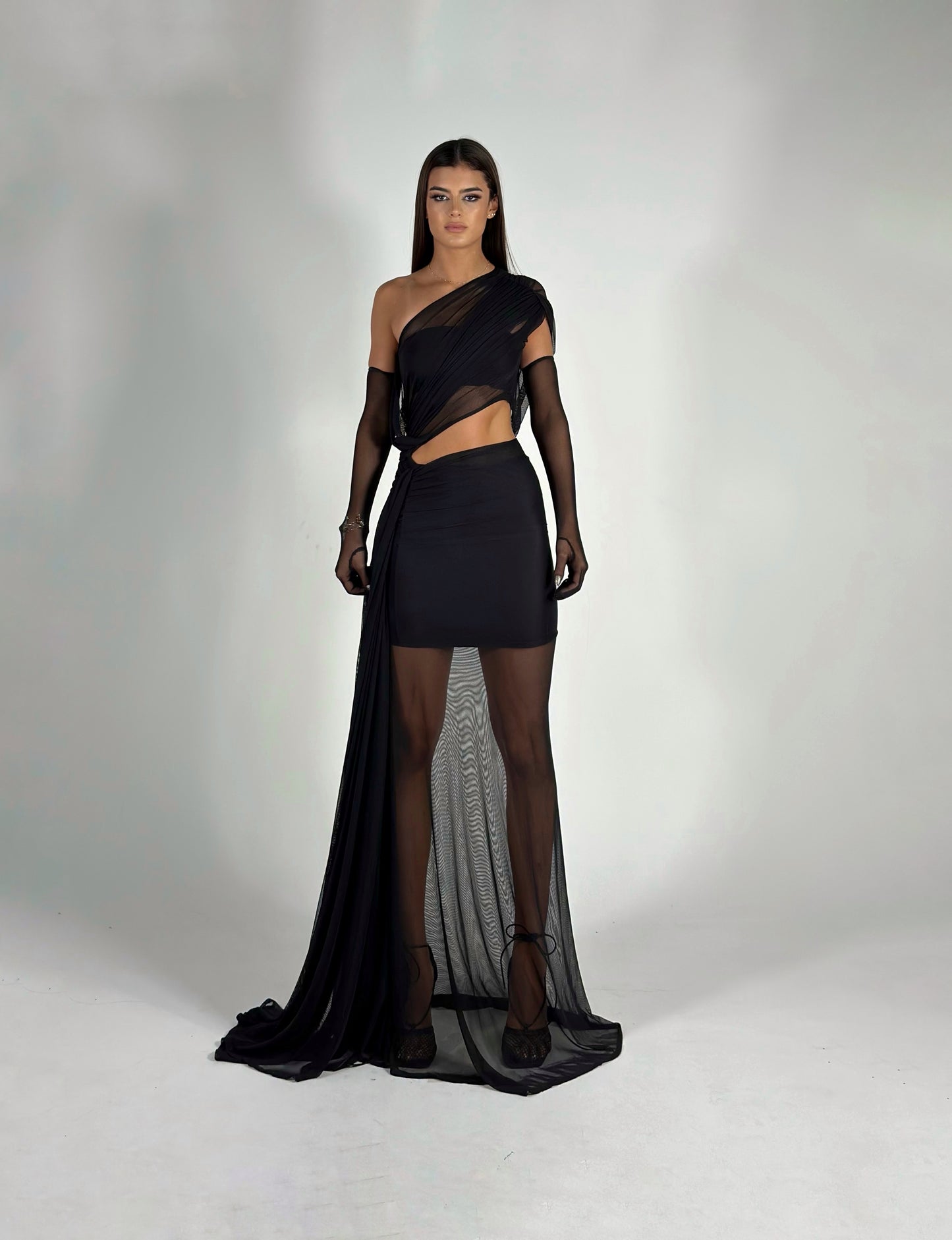 BLACK ONE MESH DRESS