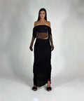 BLACK NON SEE THROUGH SKIRT